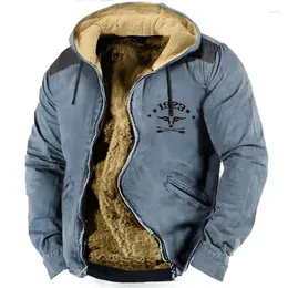 Men's Hoodies Zipper CowBoy Color Block Stitching Winter For Men/Women Clothing Long Sleeve Sweatshirt Jacket Outerwear