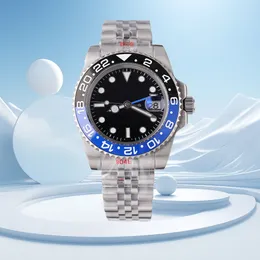Mens 시계 Pepsi 고품질 방수 시계 Man Watches 40mm 손목 시계 Oysterbracalelet Jubilee Ceramic Bezel Black Dial Box Mechanical Movement Watches