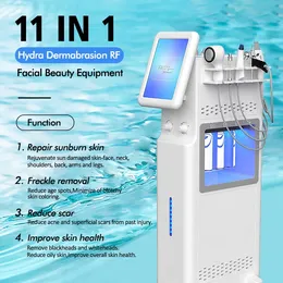 2024 Ansiktsmikrodermabrasion Aqua Peeling 11 i 1 Salonghud Utjämningsdragning Face Lyft Acne ärr Reparera syre Jet Hydrating Equipment