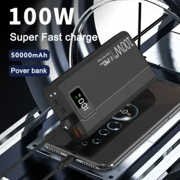 100W Power Bank 50000mAh 4 USB Superschnelles Aufladen Tragbare Powerbank für Huawei iPhone 14 Xiaomi Externes Ladegerät Neu