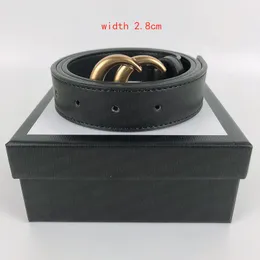 Fashion Unisex Men Luxury Belt Genuine Leather Men's Belts Designer Gold Smooth Buckle Female For Women Hip Jeans 3.8-3.4-2.0cm with box