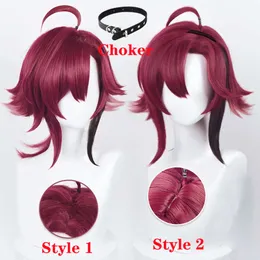 CATSUP -kostymer 55 cm lång Shikanoin Heizou -spel Genshin Impact Cosplay Gradient Värmebeständig syntetiska hårparty Wigs + Wig Cap