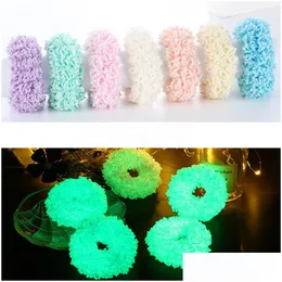 Acessórios de cabelo Faixa luminosa Scrunchies Elastic Tie Hairband Titular de rabo de cavalo brilho para festa de Halloween Natal Headwear Drop Deli Dhli4