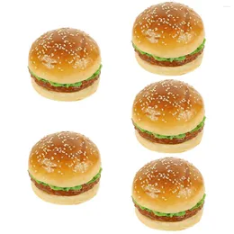 Dekoracja imprezowa 5 sztaków Symulowany hamburger Model Baby Cake zabawka sztuczny chleb fałszywy wyświetlacz