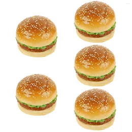 Decoração de festa 5 pcs bife simulado hambúrguer modelo bebê bolo brinquedo pão artificial display falso