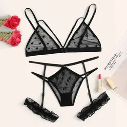 Sexy Set Kobiety bielizny femme seksowna koronkowa bieliznę koronkową plus size seksowna bielizna dla kobiet sex stagu bra bieliznę czarna odzież snu 231027