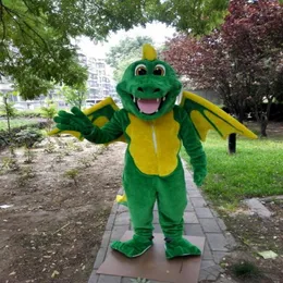 Trajes da mascote dragão verde trajes da mascote dos desenhos animados vestuário festa de aniversário masquerade natal chanukah262j