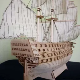 ダイキャストモデルDIYウッドアセンブルビクトルビクトリーロイヤルネイビー船ヨットモデリング玩具装飾教育ギフト231026