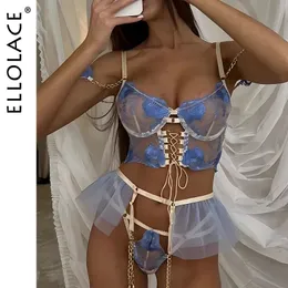 Sexy Set Ellolace Fancy Dessous Sexy Schöne Unterwäsche Sex Anzug Floral Erotik Outfit Luxus Intim Weiblich Ohne Zensur 231027