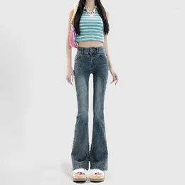 Kvinnors jeans wcfcx studio kvinnor koreansk street stil casual denim blossade byxor vintage streetwear hög midja smala harajuku byxor