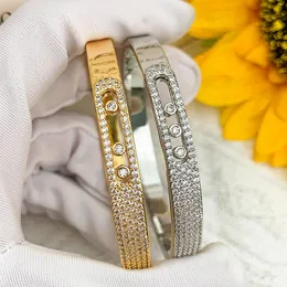 Bangle luxurious Inlaid Rhinestone classic Bracelets Bangles Gold Lucky Beads Bangles For Women Fashion Jewelry Accessories Party Gifts 231027