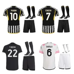 juventusS 23 24 camisas de futebol juventusES kits de futebol infantil POGBA BONUCCI kit de camisa de futebol DI MARIA uniforme Kostic Fagioli Danilo maglie da calcio