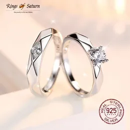 Eheringe Ringe des Saturn Romantische 100 % reine 925 Sterling Silber Ringe für Frauen Männer Hochzeit Edlen Schmuck Paar Ringe für Liebhaber 231027