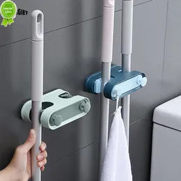 Supporto per organizer per mop montato a parete Porta scopino Gancio per spazzole Clip di stoccaggio Accessori per cucina e bagno Ganci per scopa sospesi per scopa