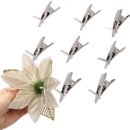 Julekorationer 30 50 100 st mini metallklämmor för blommor Xmas Tree Flower Ornament Fast Clip Xmas Noel Wreath Navidad 231027