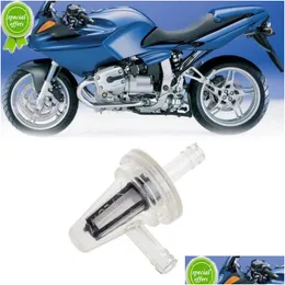 Filtro de combustível em linha para motocicleta, ângulo reto, 1/4 6mm, linhas de mangueira, óleo de moto, acessórios transparentes, entrega direta dhmxs