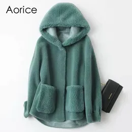 Futro dla kobiet sztuczne aorice lady wełniane płaszcz z kapturem w rozmiarze Parka Women Winter Warm Coats A59325 231026