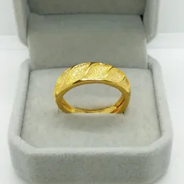 Anéis de casamento Clássico Puro Banhado Real 18k Ouro Amarelo 999 24k Casal para Homens e Mulheres Fosco Par Anel Jóias Presente Nunca Fade Jóias 231027