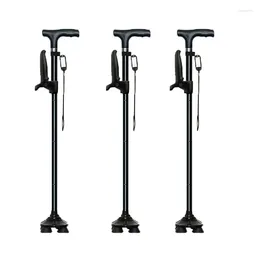 Trekking Poles Collapsible Folding Cane Elder Walking Trusty Sticks Crutches For Mothers The Fathers With Alarm