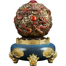 Outros suprimentos para festas de eventos Auspicious Cloud Ding em Kowloon-Resin escultura estátua Mascote chinês rotação de 360 ° Casa sala de estar quarto ornamentos de escritório 231026