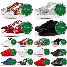 2024 Christain Loubotin Red Bottomlies Designer Designer Scarpe Donne Drent Scarpe Luxuria Rivet Bassa Pulf Sneakers Sneakers Spring Autumn R Hgy9