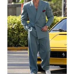Ternos masculinos blazers homem formal para homem terno conjunto de casamento luxo 2023 moda vestido 2 peça moderno 231027