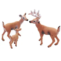 Julekorationer 1PC Simulering Animal Model Figur Plastdekoration Utbildning Toy Deer Figurin Kids Gift Miniature Forest Animal Christmas 231027