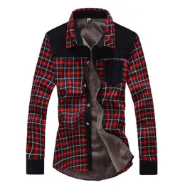 Whole-New 2016 autunno e inverno uomo coreano camicia a maniche lunghe ispessimento camicia calda bavero casual plaid camicie da uomo 70265W