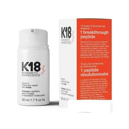 Szampon odżywki K18 Maska do włosów na moleku w mocy molekarskiej do uszkodzeń wybielającej 50 ml produkty dostarczania upuszczania.