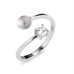 Elegancki klasyczny styl Pearl Ring Mountings 925 Srebrny zestaw zębate