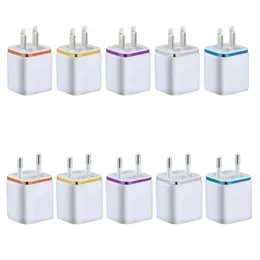 5V 2.1 1A Dubbel USB AC Travel US Wall Charger Plug Många färger för att välja mycket populärt över hela världen Fastshipping