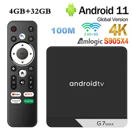 ТВ-приставка Smart ATV G7 MAX Android11 Amlogic S905X4 4 ГБ ОЗУ 32 ГБ AV1 BT5.0 USB3.0 100 м 2,4G/5G Wi-Fi 4K HD медиаплеер телеприставка
