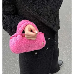 Totes Fruit Aiins Kleines Design Kinderspaß Rosa Lammhaar Mini Umhängetasche Süße Coole Hbag für Frauen