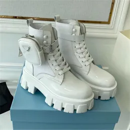 2023 Dupe AAAAA Дизайнерские ботинки Rois Monolith Сапоги Martin из телячьей кожи Женские ботинки на платформе со съемной нейлоновой сумкой Combat Botul