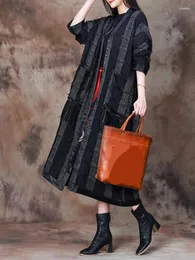 Frauen-Grabenmäntel XITAO Casual Vintage Frauen Mantel Mode Quaste Tasche Spleißen Kontrast Farbe 2023 Herbst ZZ0033