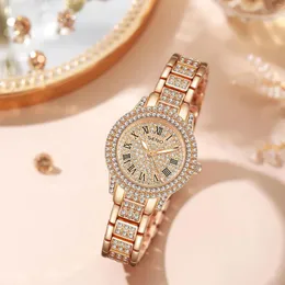 Wristwatches Fashionable And Luxury Sky Star Studded Diamond Women's Quartz Watch Steel Band Waterproof Glow Temperament