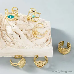 Band Rings Gold Plated Rings for Women Man Personlighet Elektroplätering Fashion Vintage Party Rings smycken gåvor R231027