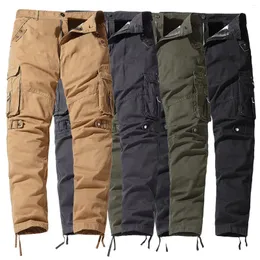 Herenbroeken Heren Casual broek Broek Multi Pocket Recht Effen Kleur Outdoor overall Broek Mode Sport