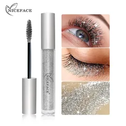 Mascara diamant glitter snabba torra ögonfransar curling förlängning makeup vattentät långlastning förlänger ögonen frans svart 4d 231027