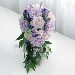 Fiori nuziali Popodion Fiore Goccia d'acqua Sposa con bouquet da sposa per CHD20916