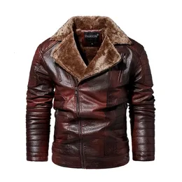 Мужская кожаная куртка из искусственного ледника, мужская зимняя флисовая мотоциклетная куртка из искусственной кожи, мужской воротник-стойка, повседневная ветровка, тонкое пальто 6Xl 231027