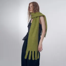 Eşarplar Moda Tasarım Kadınlar Eşarp Düz Renk Örme Külpül Edilmiş Yün Karışım Muffler Gril Yumuşak Sıcak Şallı Kadın Açık Mekan Sonbahar Kış 231027