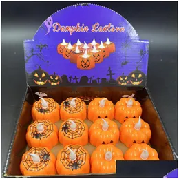 Party Decoration Halloween Luminous Pumpkin Lantern Ghost Festival Decorative LED Electronic Candle Lamp Props Small Night Light Dro Dhapx
