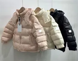 Crianças menina menino com capuz carta para baixo casacos designer crianças meninas meninos à prova d 'água inverno moda outwear jaquetas quentes com capuz roupas de bebê