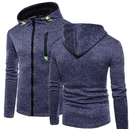 Primavera Autunno Fiocco di neve in pile con cerniera Maglione da uomo Cardigan con cappuccio Giubbotti Streetwear Casual Zip Up Cappotti Felpe jacquard