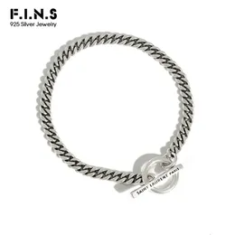 Kette FINS Koreanische S925 Sterling Silber Armband Retro Alte Geometrische Kreis Bar Link Weibliche Kostüm Schmuck 231027