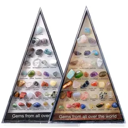 Dekoratif Nesneler Kristal Kaya Koleksiyonu 36pcs Gem Set Doğal İyileştirici Kristaller Taşlar Mineral Örnek Düzensiz Taş Topla Ev Odası Dekor 231027