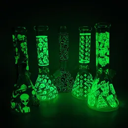 水ギセル4mm厚さ4mm luminusデカールビーカーボン9.8 "Heady Hallowmas Glass Bongs Straight Bong