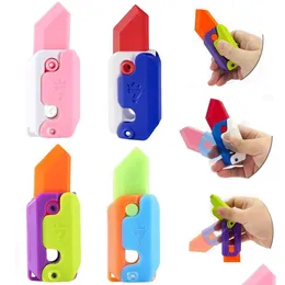 Dekompressionsleksak 3D Tryckt Radish Knife Toys Hand Gripper underarm Finger Anxiety Relief Toy Fidget For Kids Adts Drop Delivery Toys Otnfg