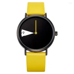 Orologi da polso Orologio da donna Personalità femminile Ago singolo Quadrante colorato a contrasto Coppia Concetto impermeabile Quarzo 0090